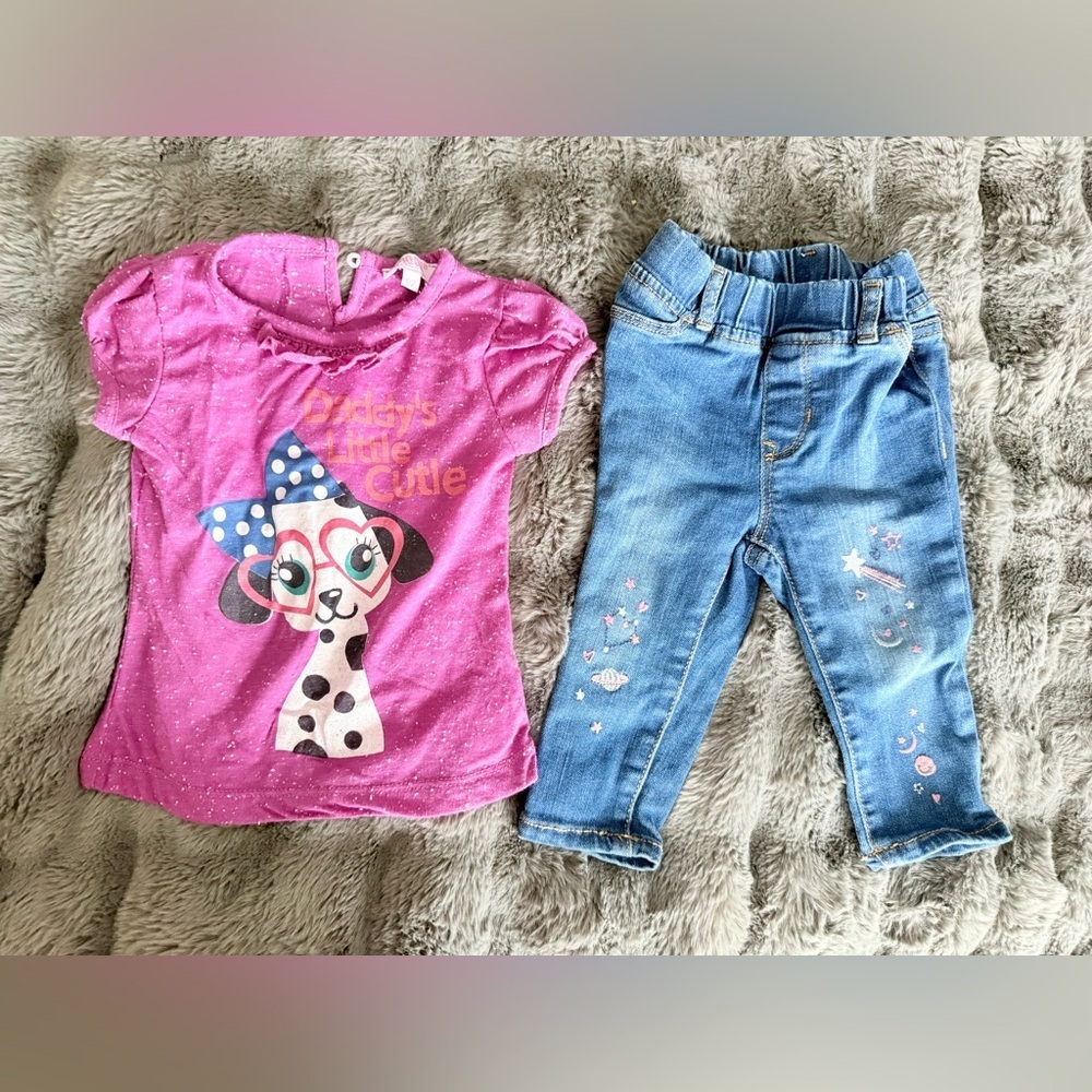 Bundle of shirt and jeans size 12-18M